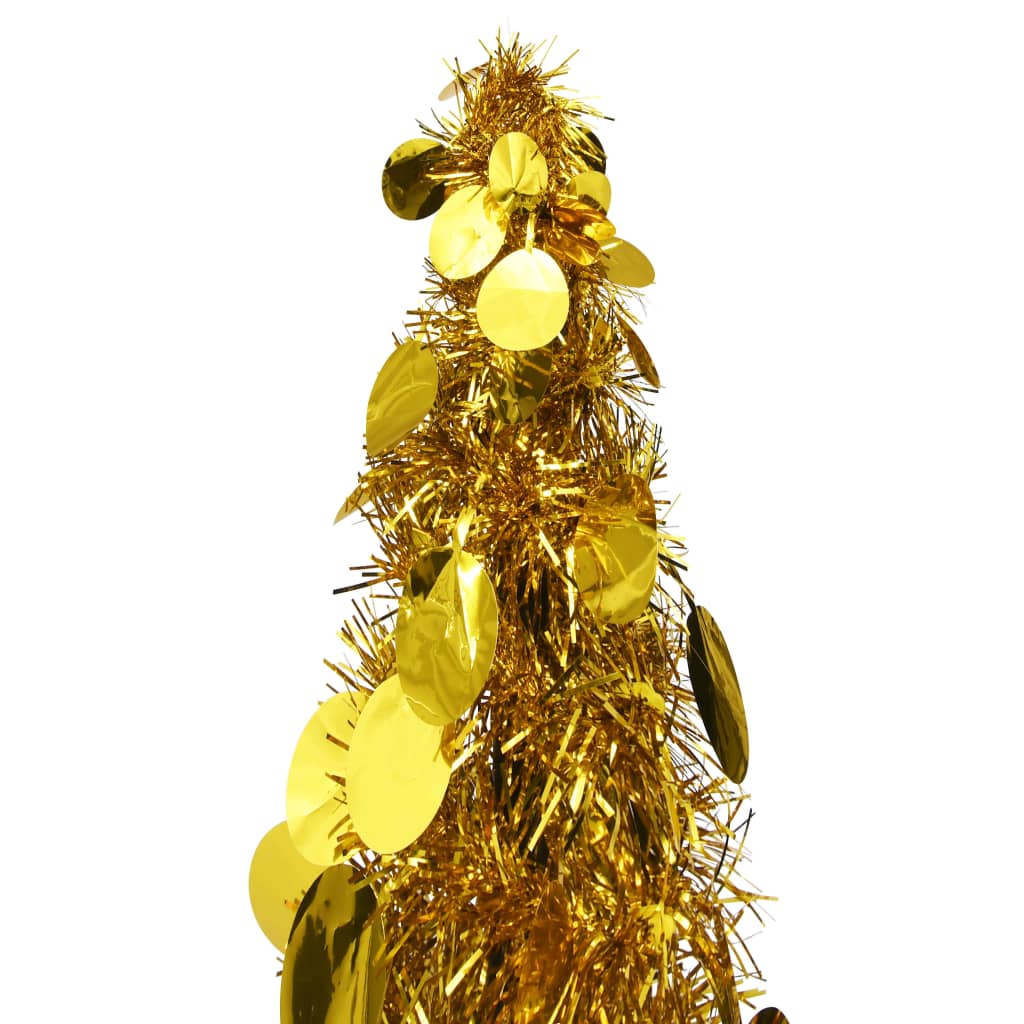 vidaXL Sapin de Noël artificiel escamotable doré 150 cm PET