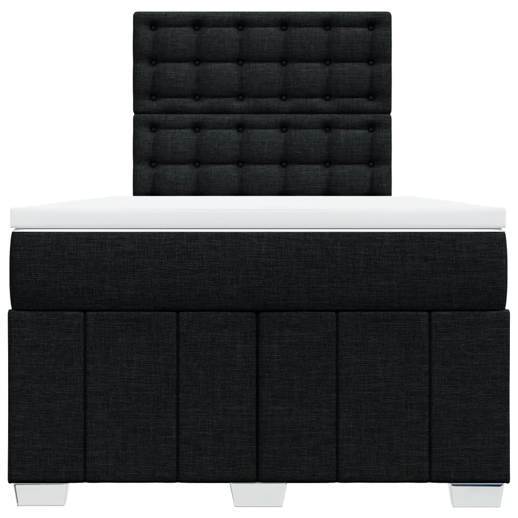 vidaXL Sommier à lattes de lit avec matelas Noir 120x200 cm Tissu