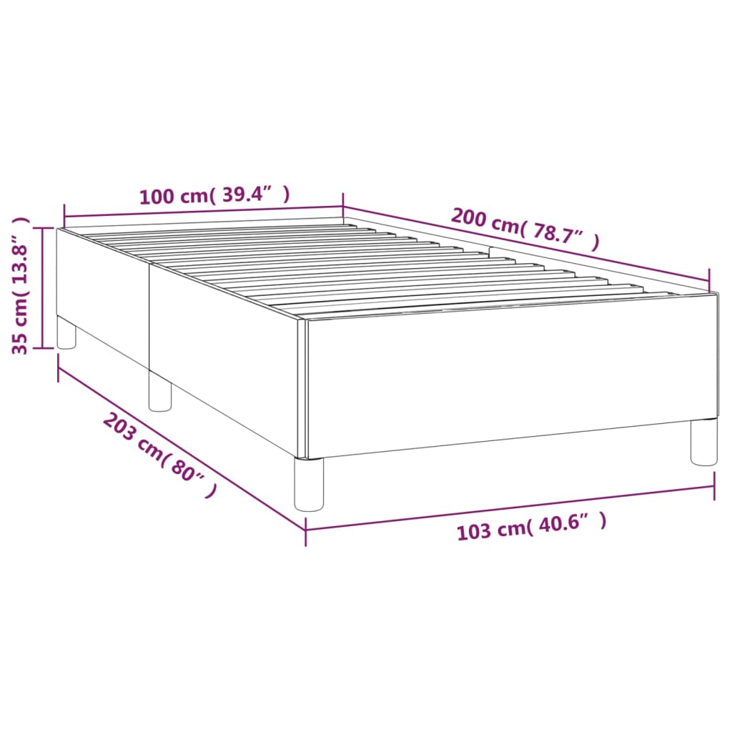 vidaXL Cadre de lit sans matelas noir 100x200 cm velours