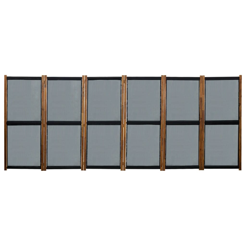 vidaXL Cloison de séparation 6 panneaux Noir 420x170 cm