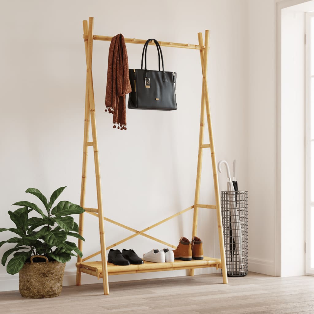 vidaXL Porte-vêtement avec étagère 102x50x190 cm bambou