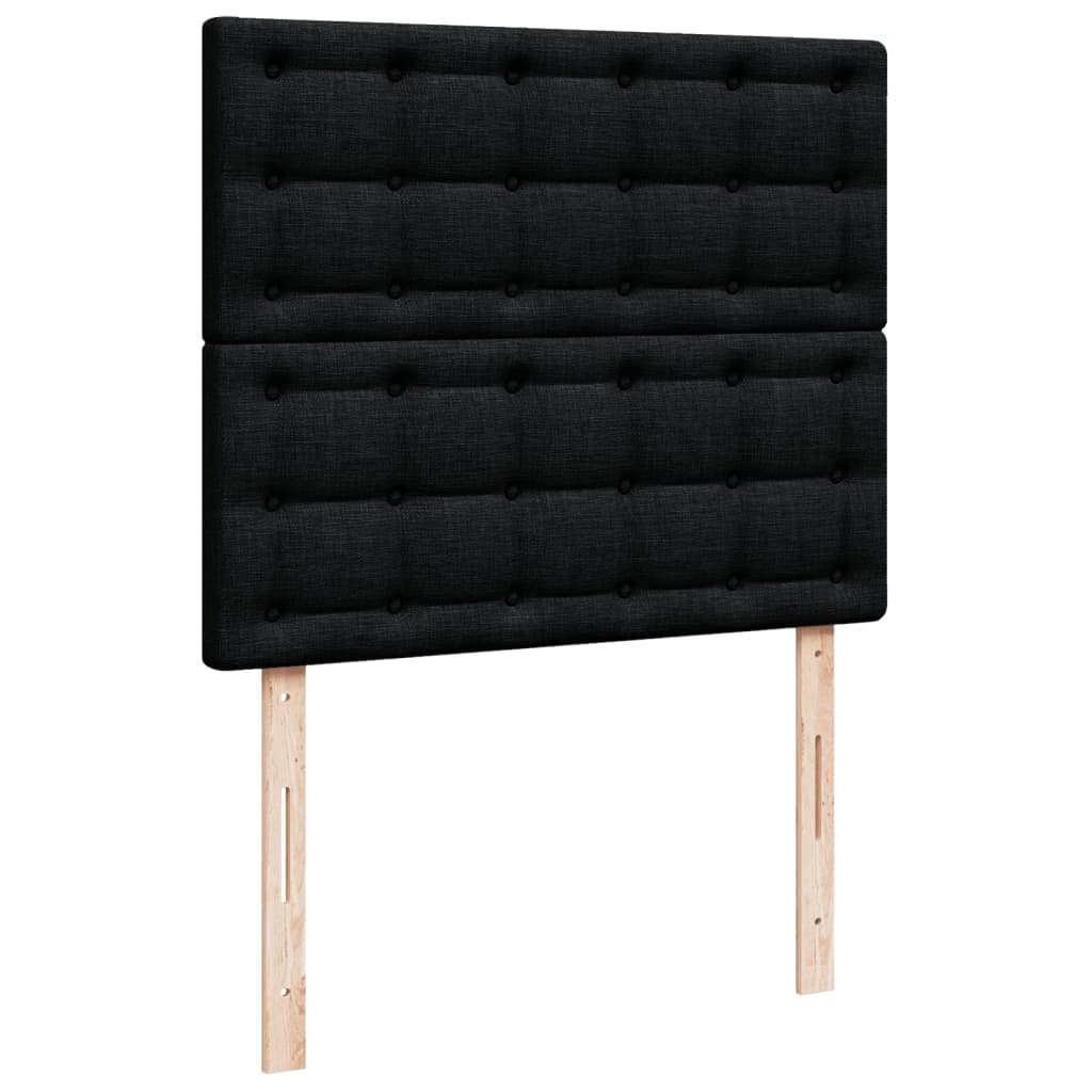 vidaXL Sommier à lattes de lit avec matelas Noir 120x200 cm Tissu