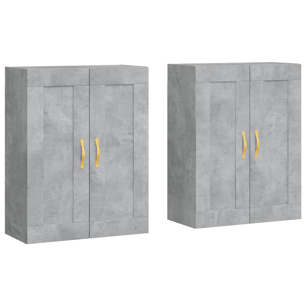 vidaXL Armoires murales 2 pcs gris béton bois d'ingénierie