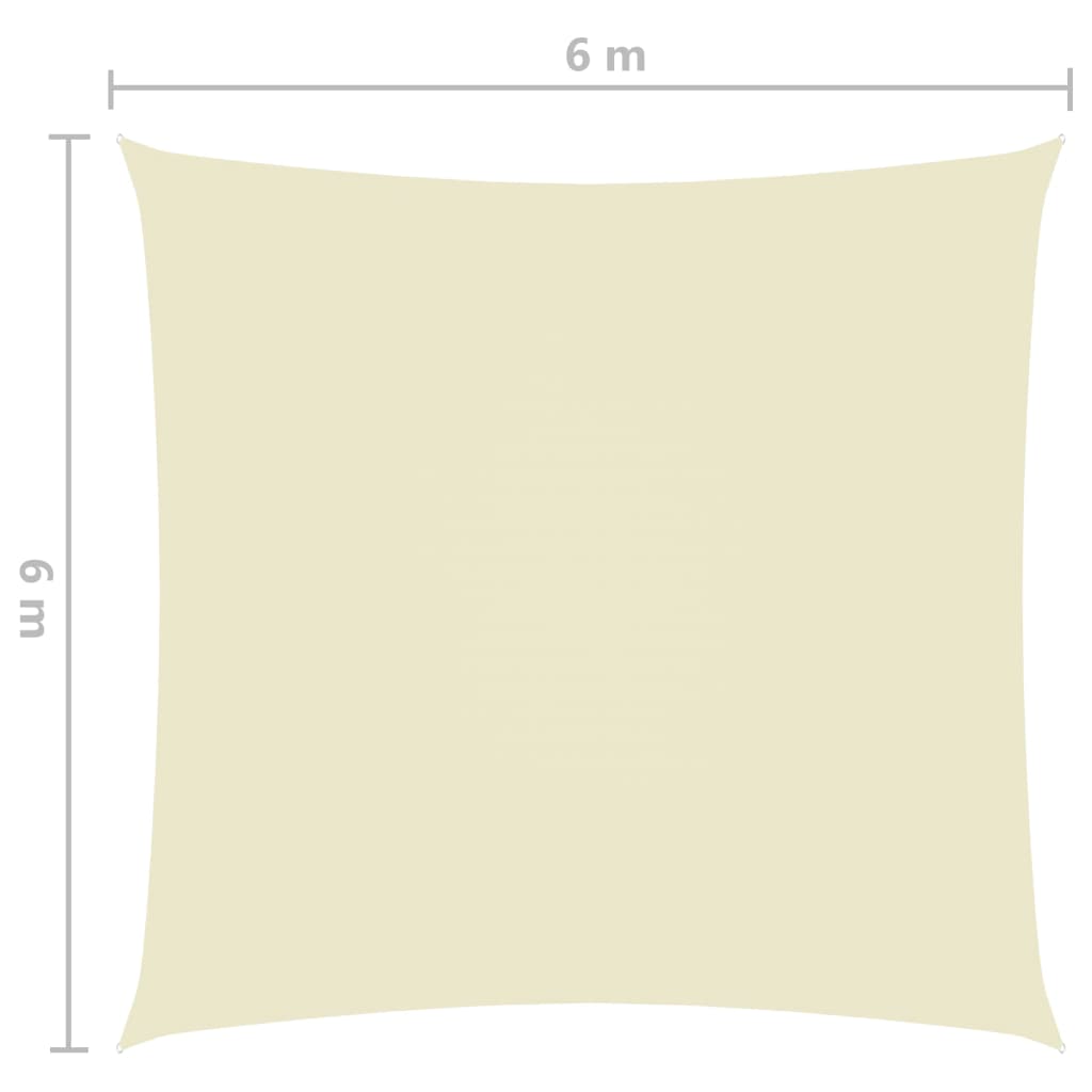 vidaXL Voile de parasol tissu oxford carré 6x6 m crème