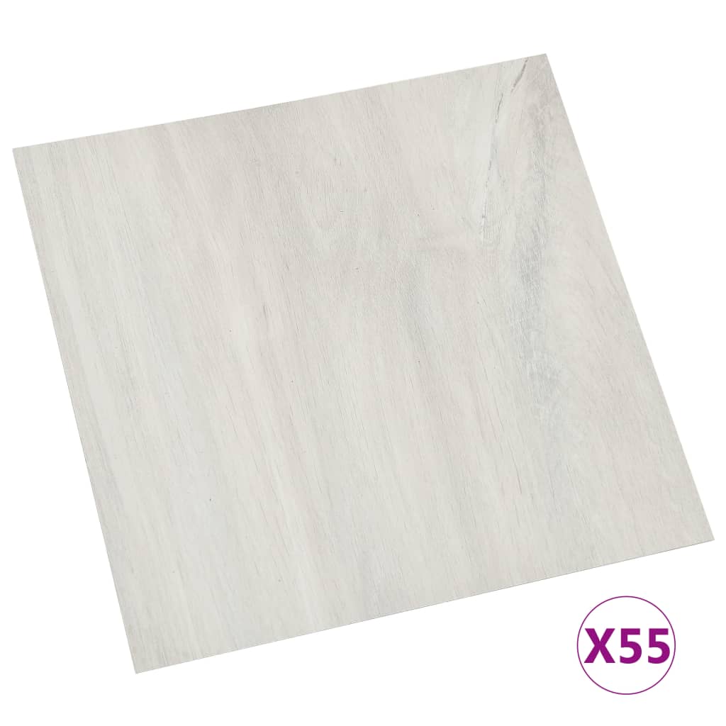 vidaXL Dalles de plancher autoadhésives 55 pcs PVC 5,11 m² crème