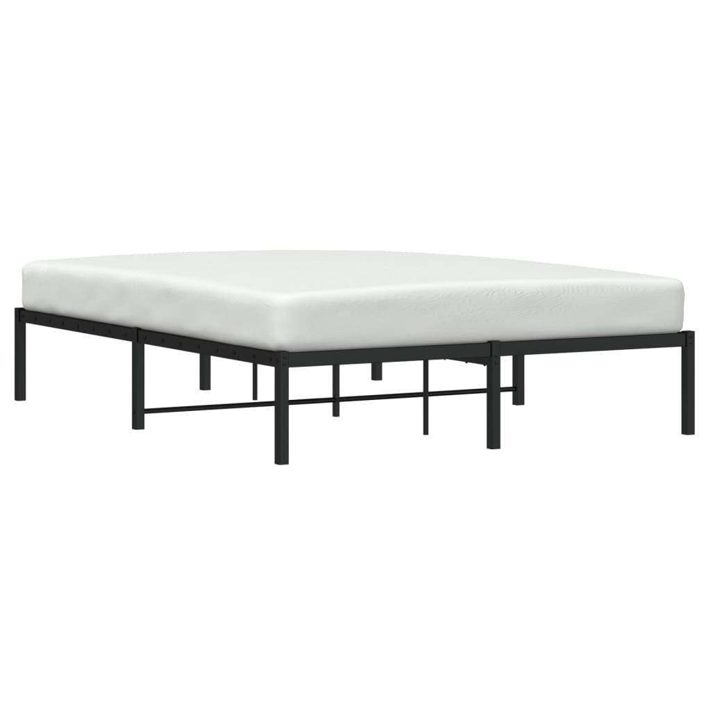 vidaXL Cadre de lit métal sans matelas noir 140x190 cm