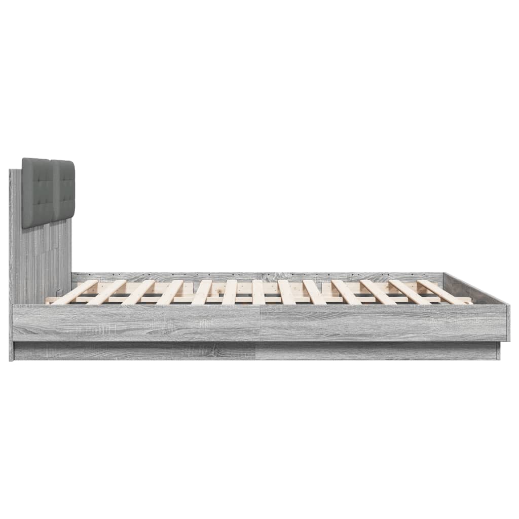 vidaXL Cadre de lit sans matelas sonoma gris 160x200 cm