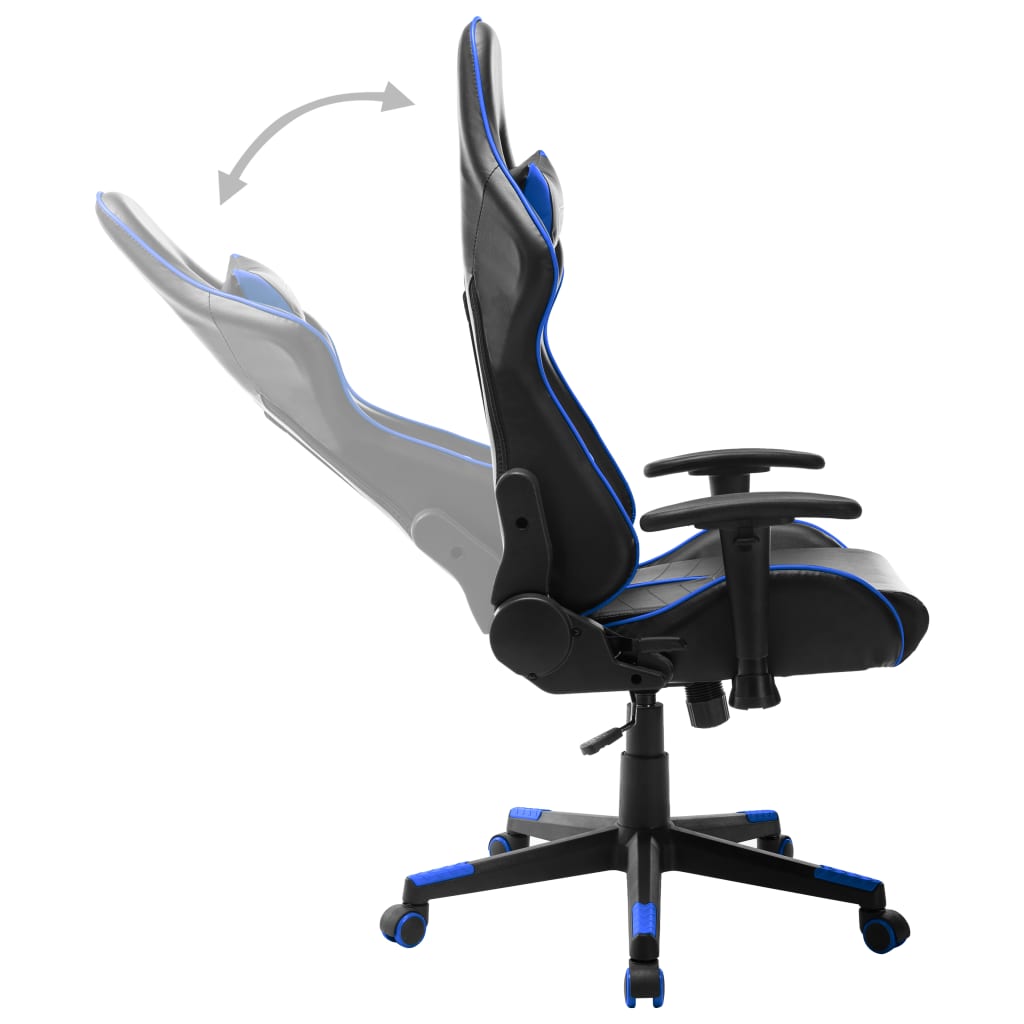vidaXL Chaise de jeu Noir et bleu Cuir artificiel