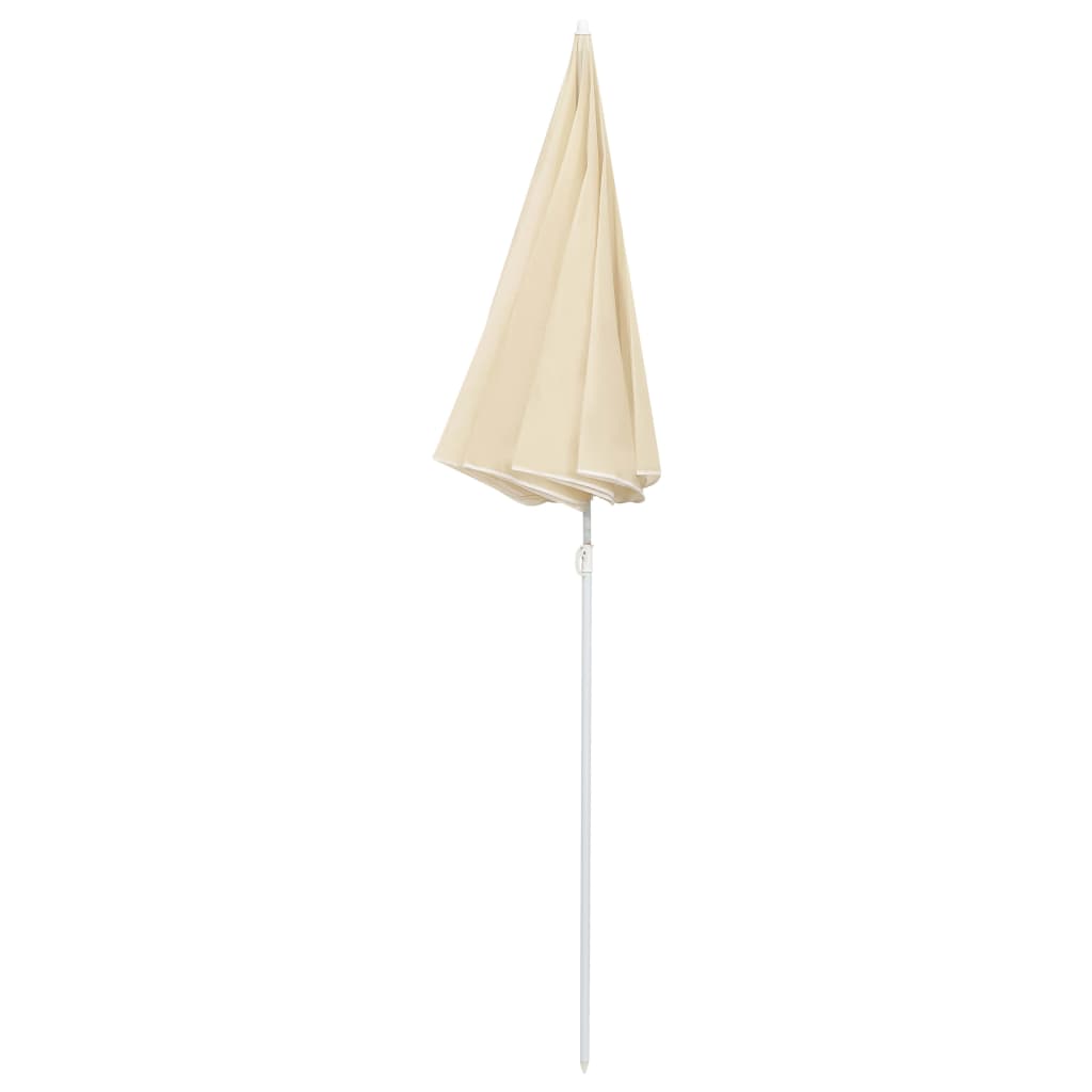 vidaXL Parasol de jardin avec mât en acier sable 180 cm