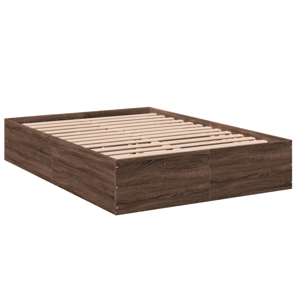 vidaXL Cadre de lit chêne marron 120x200 cm bois d'ingénierie