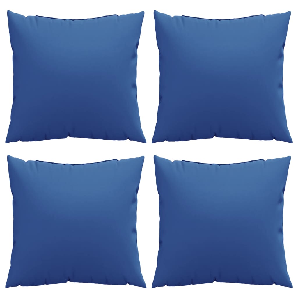 vidaXL Coussins décoratifs lot de 4 bleu royal 40x40 cm tissu