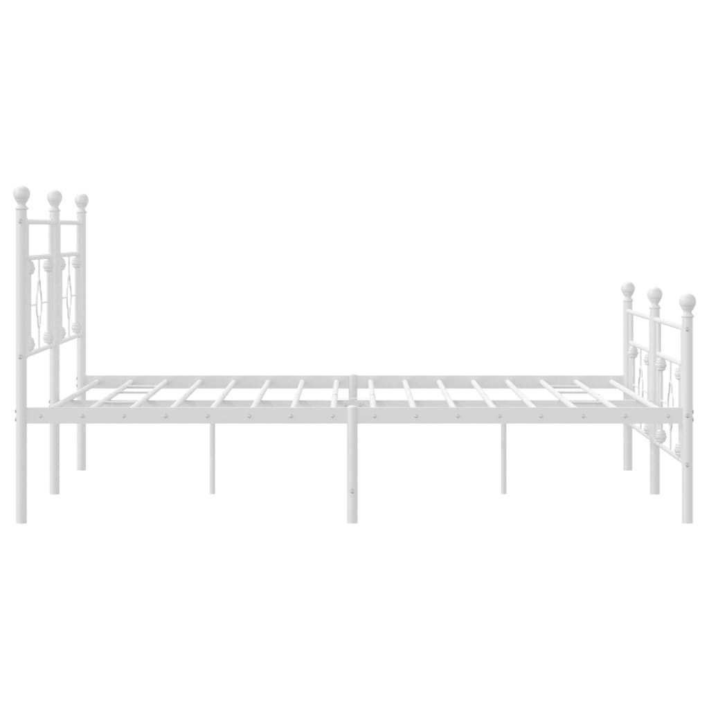 vidaXL Cadre de lit métal sans matelas et pied de lit blanc 193x203 cm