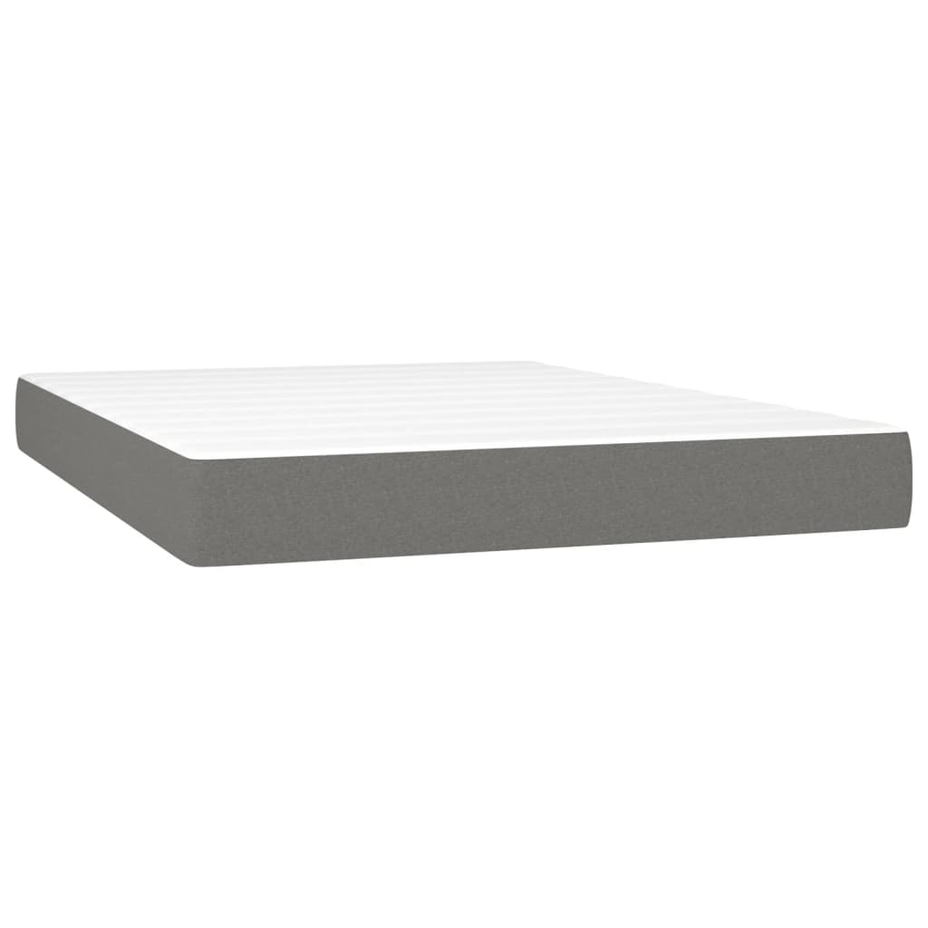 vidaXL Sommier à lattes de lit matelas LED Gris foncé 140x200 cm Tissu