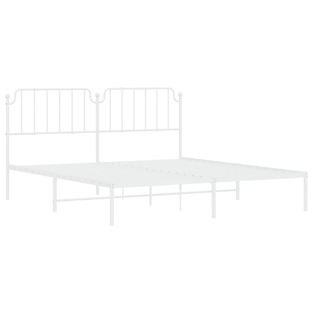 vidaXL Cadre de lit métal sans matelas et tête de lit blanc 183x213 cm