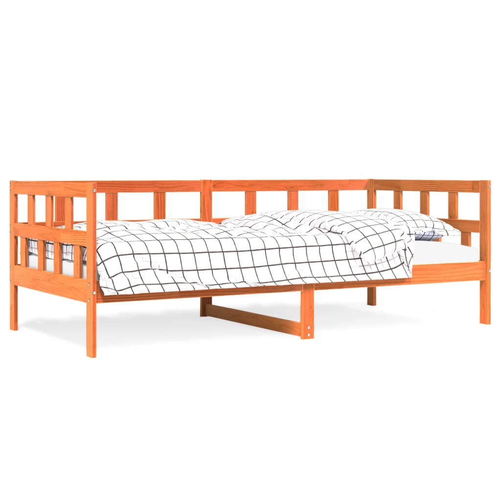 vidaXL Lit de jour sans matelas cire marron 80x200 cm bois pin massif