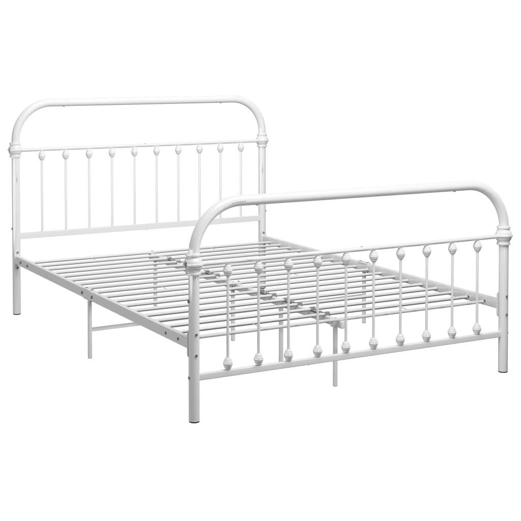 vidaXL Cadre de lit sans matelas blanc métal 120x200 cm