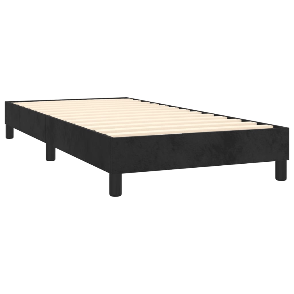 vidaXL Sommier à lattes de lit avec matelas Noir 90x190 cm Velours