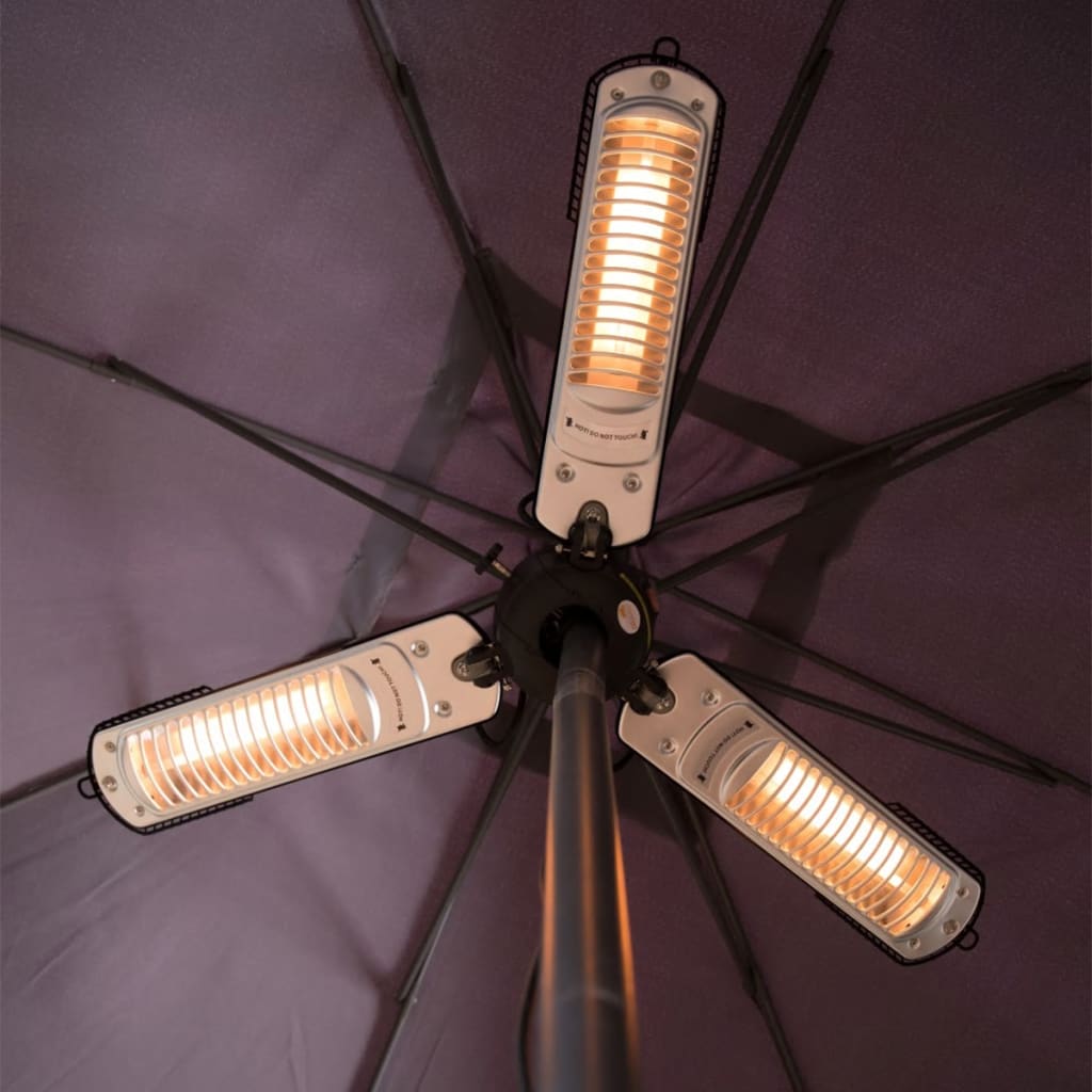 Sunred Chauffage pour parasol 2000 W Halogène Noir et argenté PH10