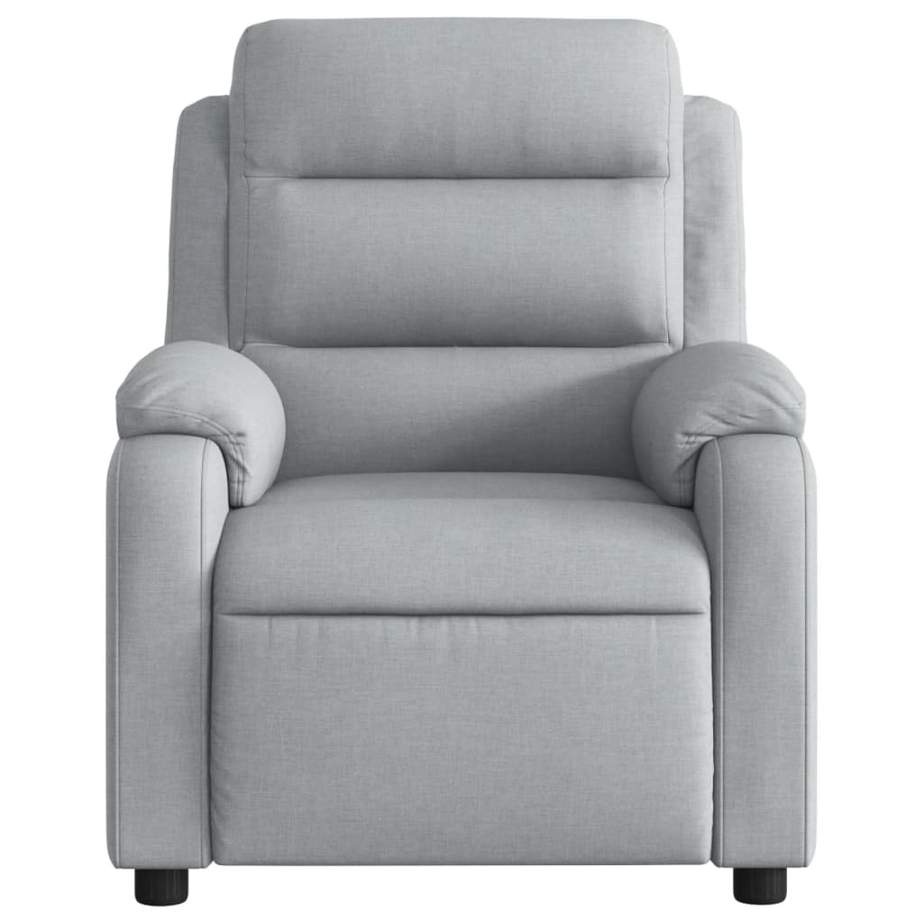 vidaXL Fauteuil de massage inclinable électrique gris clair tissu