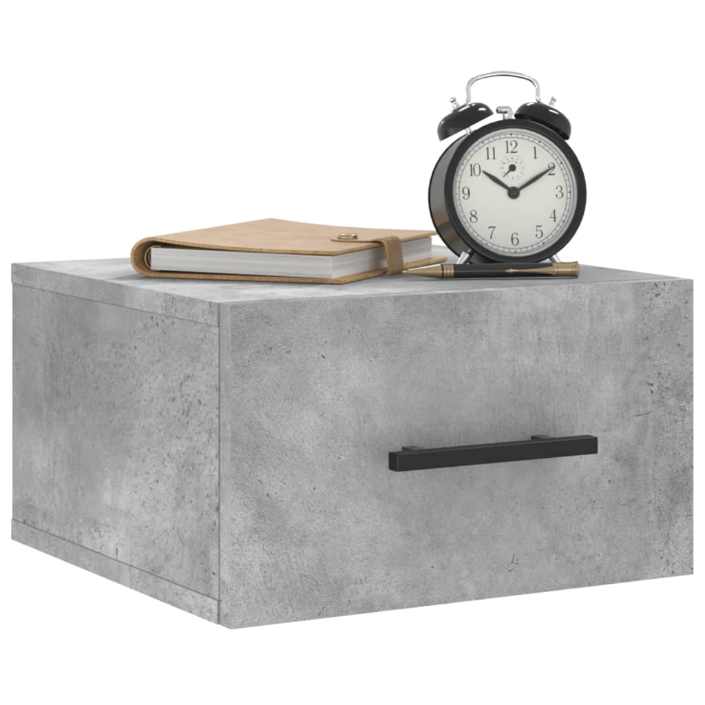 vidaXL Tables de chevet murales 2 pcs gris béton 35x35x20 cm