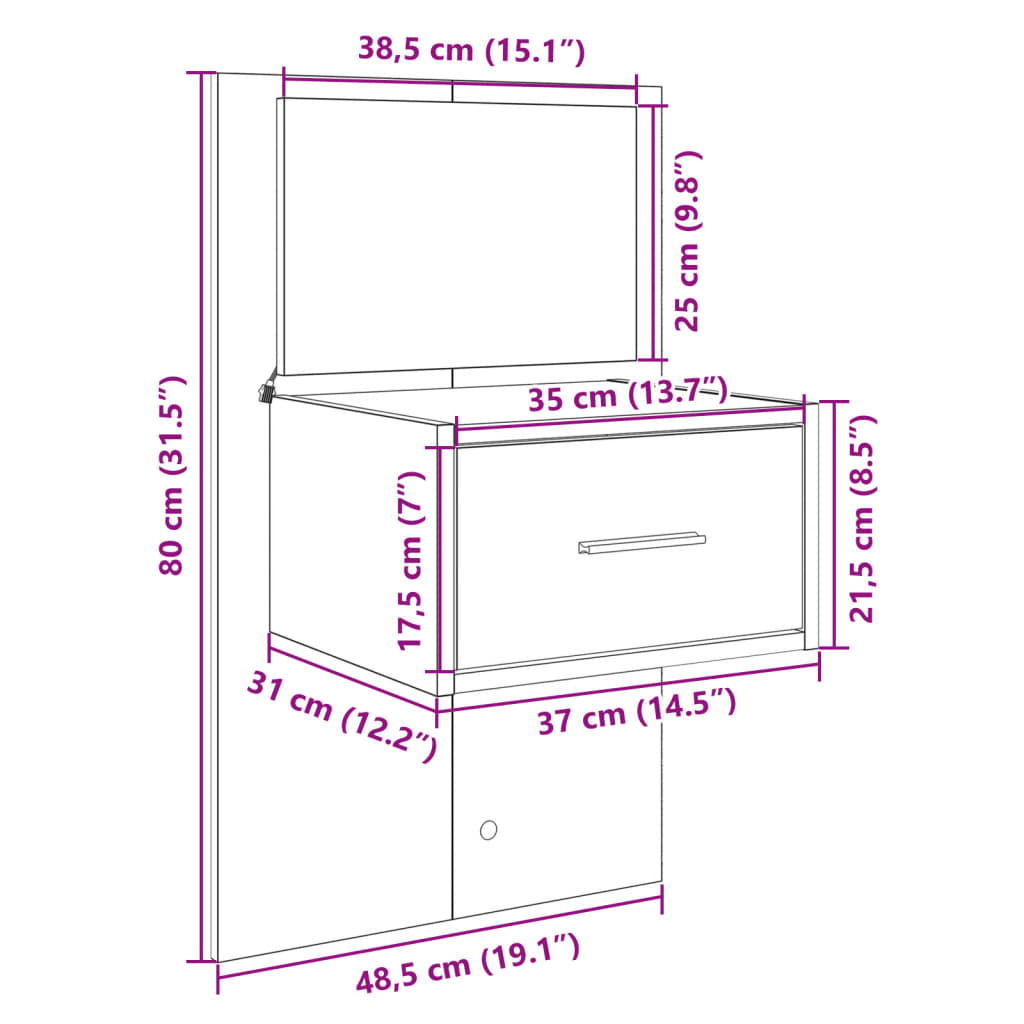 vidaXL Tête de lit avec armoires sonoma gris 120 cm bois d'ingénierie