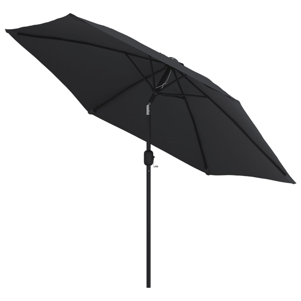 vidaXL Parasol d'extérieur avec poteau en métal 300 cm Noir