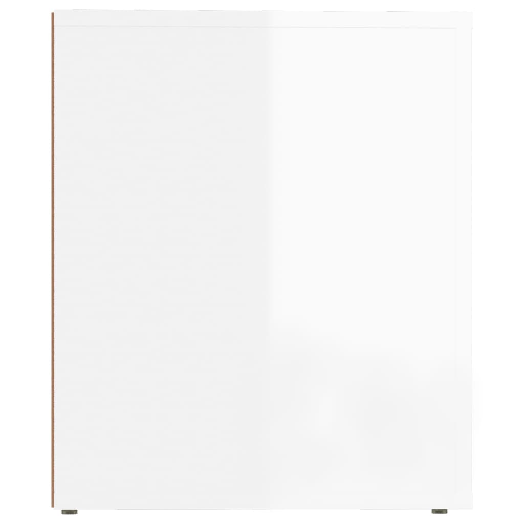 vidaXL Table de chevet Blanc brillant 50x39x47 cm