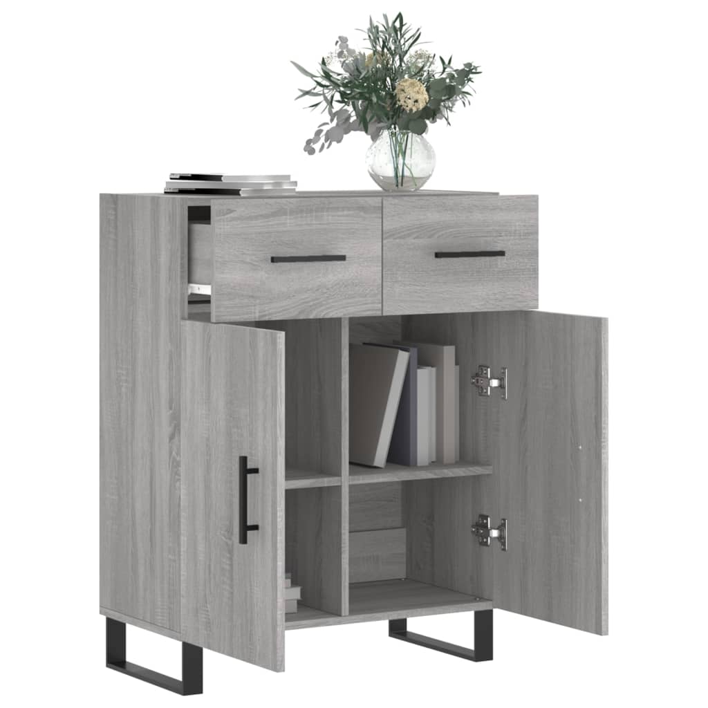 vidaXL Buffet sonoma gris 69,5x34x90 cm bois d'ingénierie