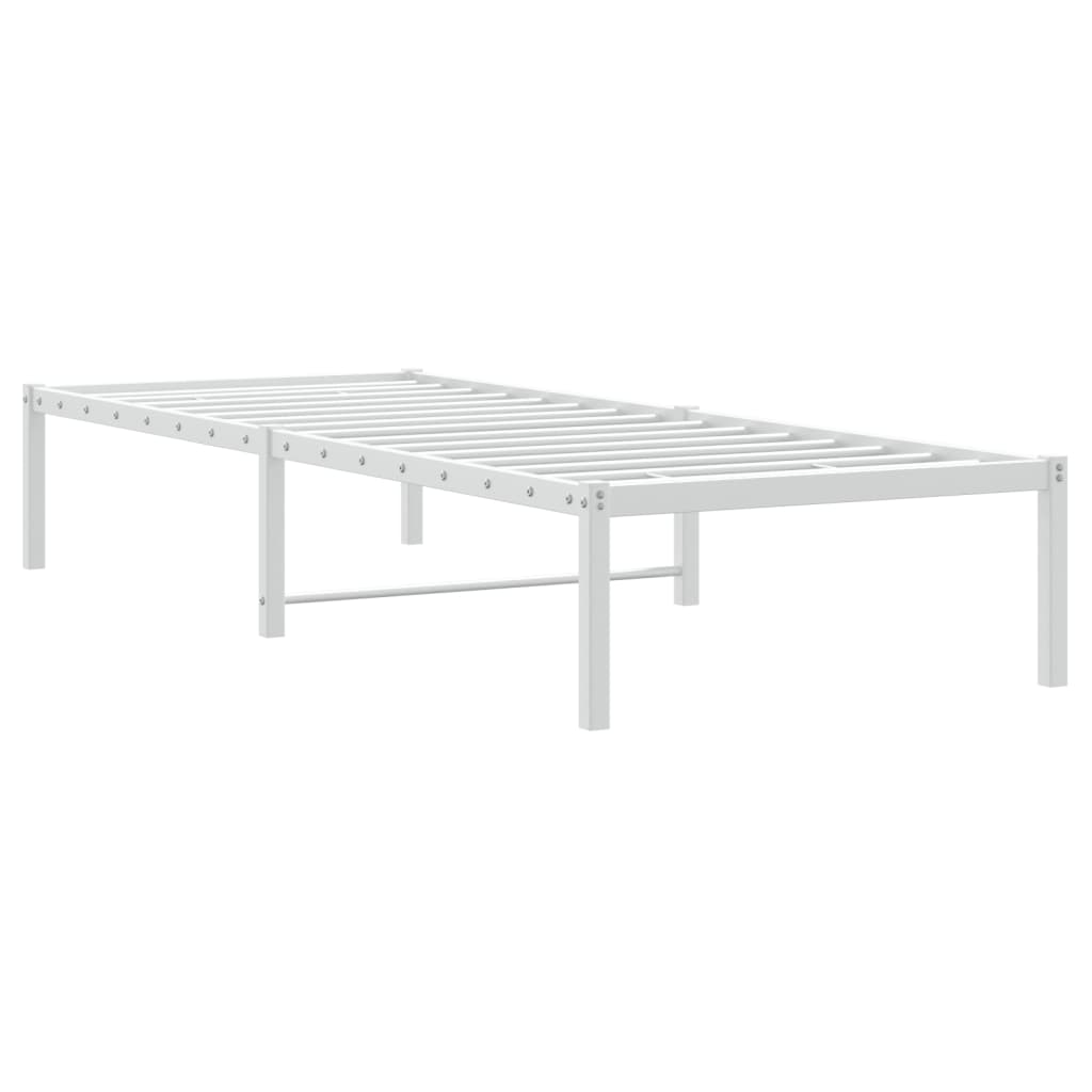 vidaXL Cadre de lit métal sans matelas blanc 75x190 cm