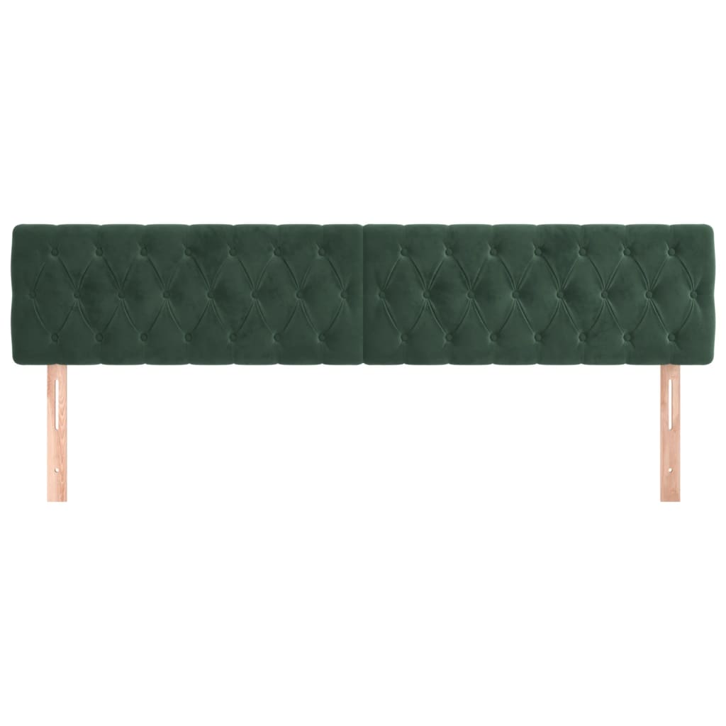 vidaXL Têtes de lit 2 pcs Vert foncé 90x7x78/88 cm Velours