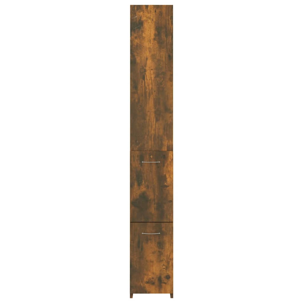 vidaXL Armoire de bain chêne fumé 25x26,5x170 cm bois d'ingénierie