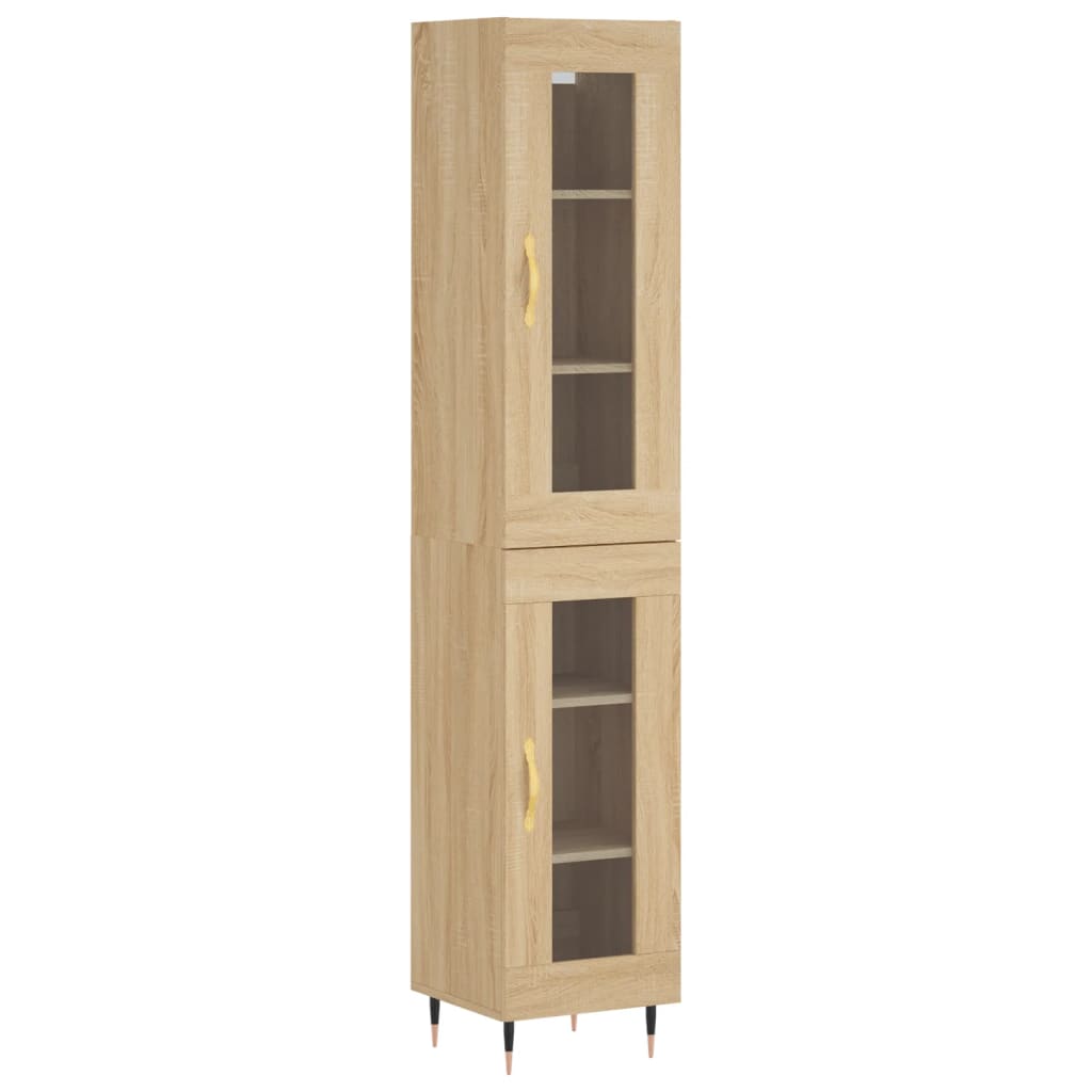 vidaXL Buffet haut Chêne sonoma 34,5x34x180 cm Bois d'ingénierie