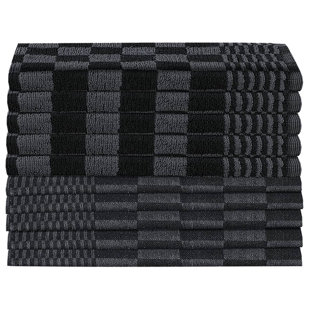 vidaXL Ensemble de serviettes 20 pcs noir et gris coton