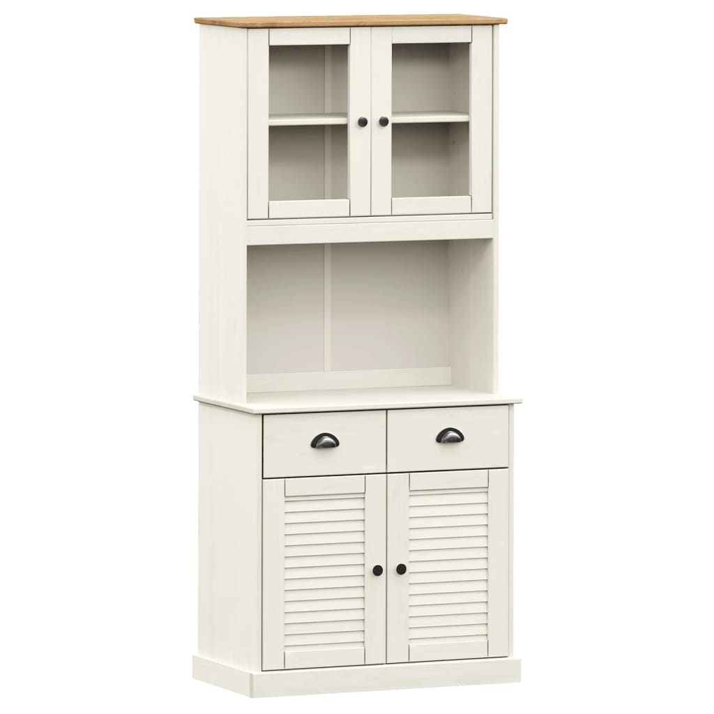 vidaXL Buffet haut VIGO blanc 78x40x175 cm bois massif de pin