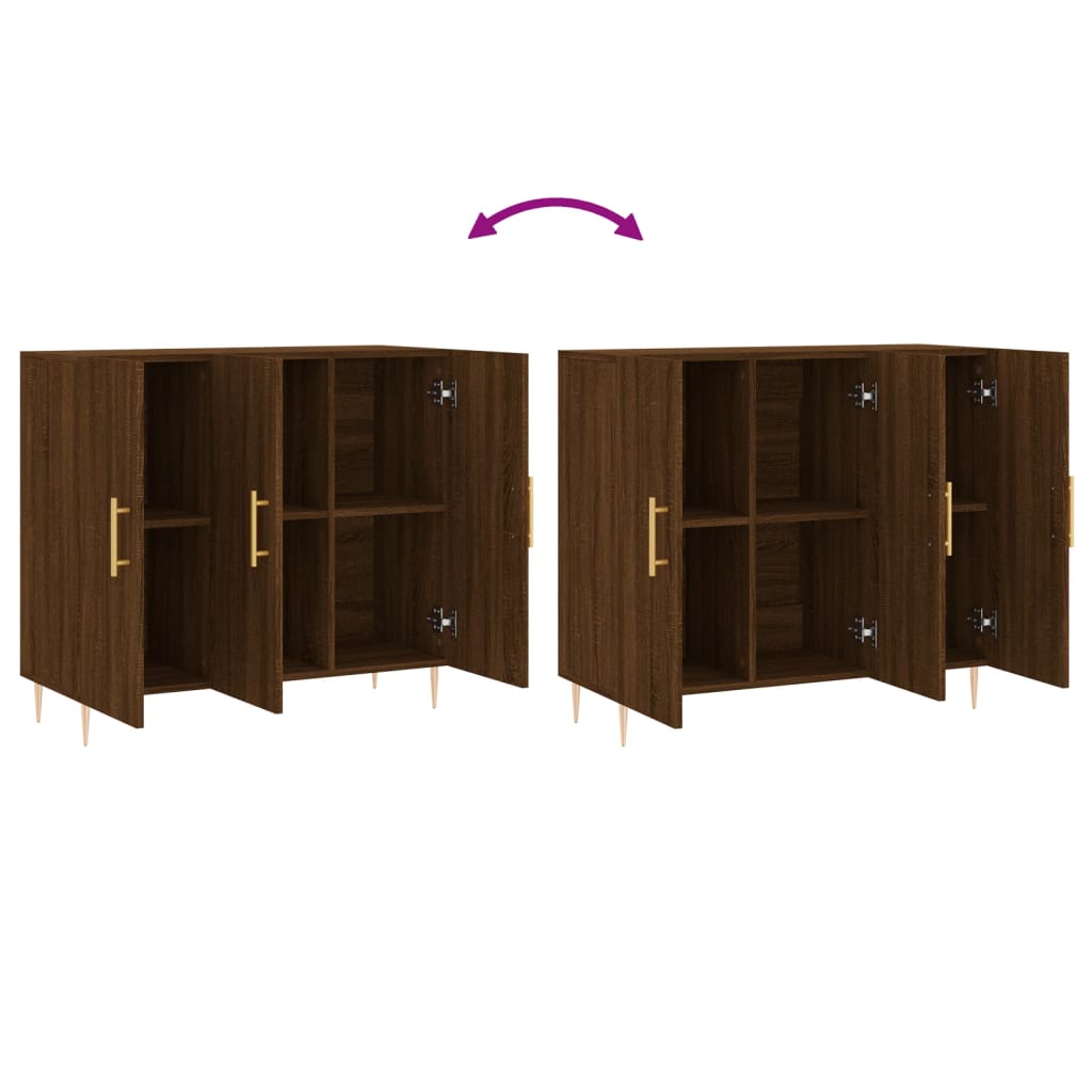 vidaXL Buffet chêne marron 90x34x80 cm bois d'ingénierie