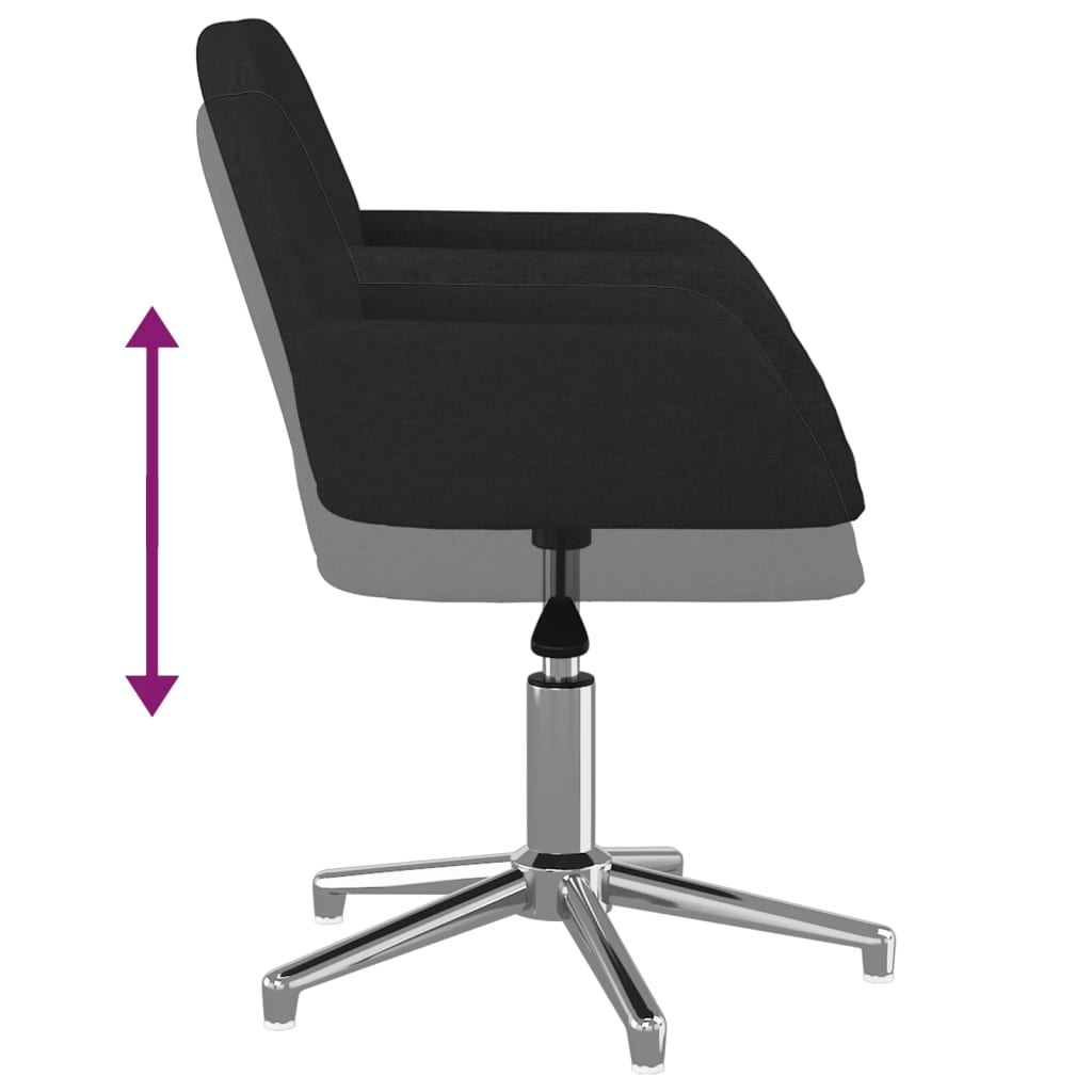 vidaXL Chaise pivotante de bureau Noir Tissu