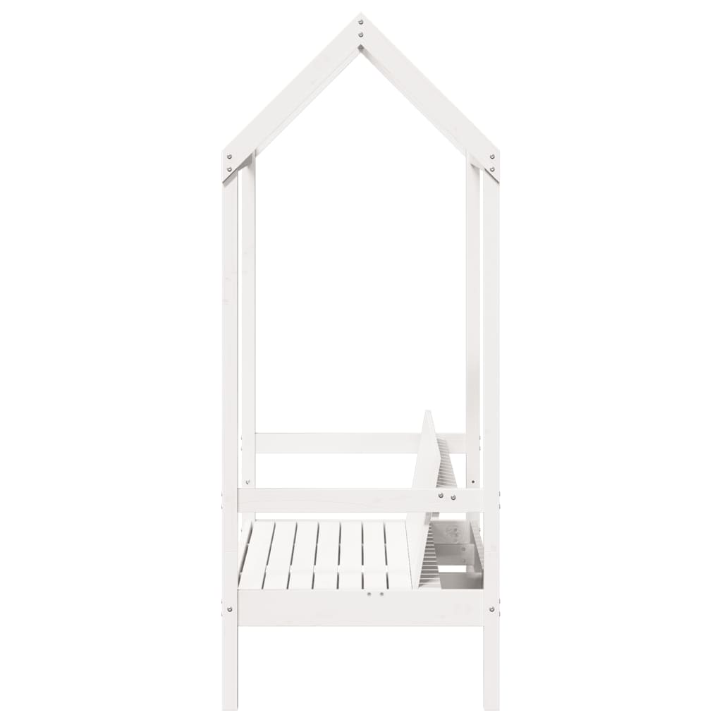 vidaXL Banc avec toit blanc 117,5x70x176,5 cm bois de pin massif