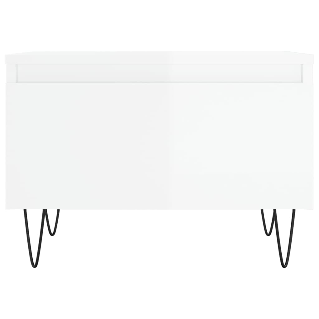 vidaXL Table basse blanc brillant 50x46x35 cm bois d'ingénierie