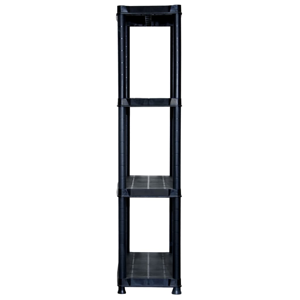 vidaXL Étagère de rangement à 4 niveaux Noir 61x30,5x130 cm Plastique