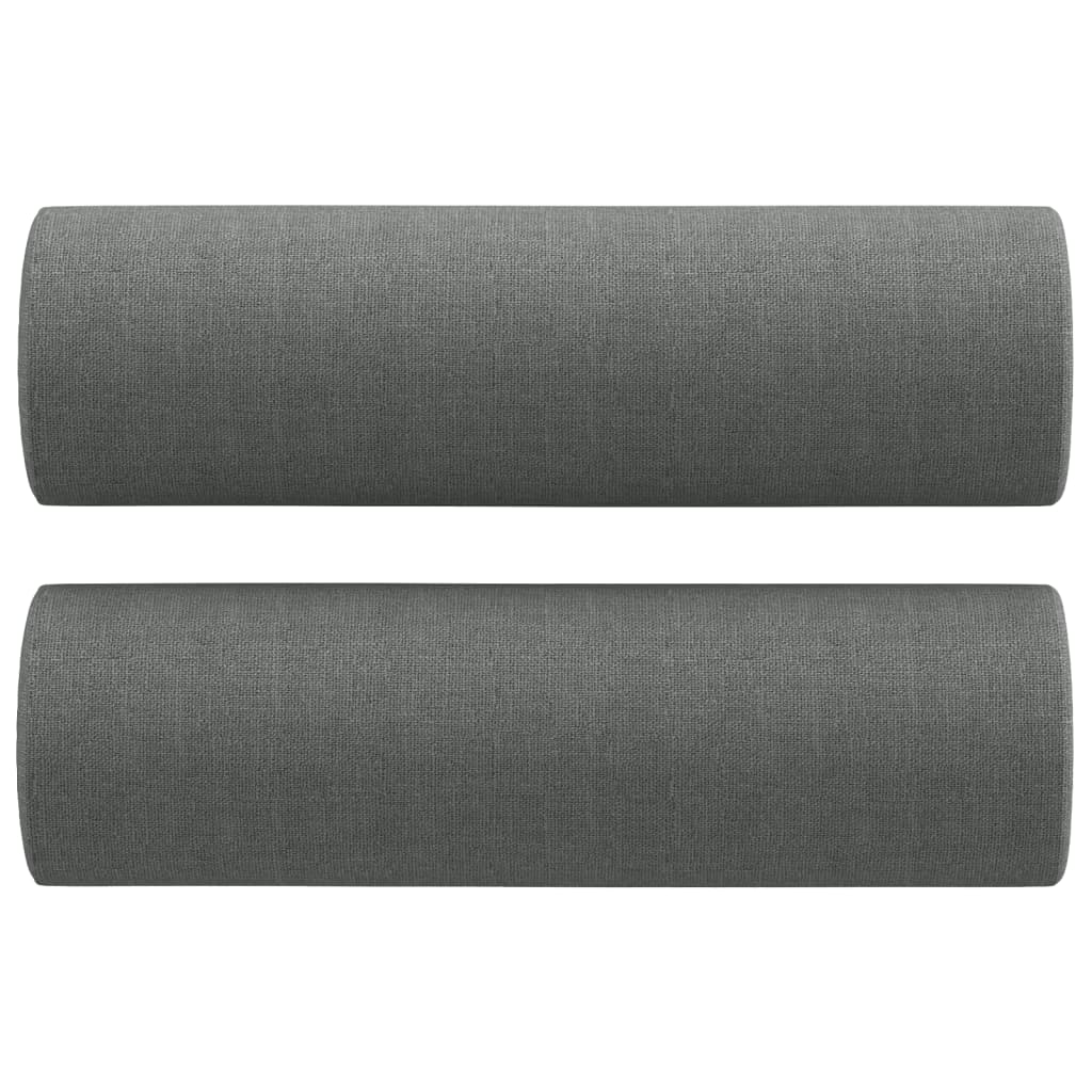 vidaXL Ensemble de canapés 2 pcs coussins gris foncé tissu