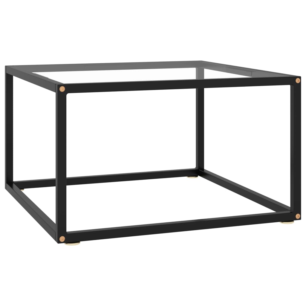 vidaXL Table basse Noir avec verre trempé 60x60x35 cm