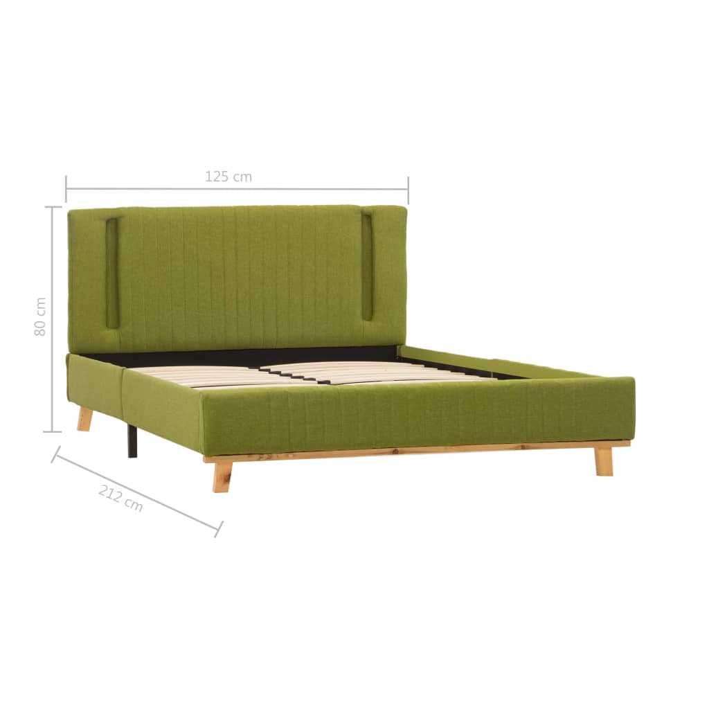 vidaXL Cadre de lit avec LED Vert Tissu 120 x 200 cm