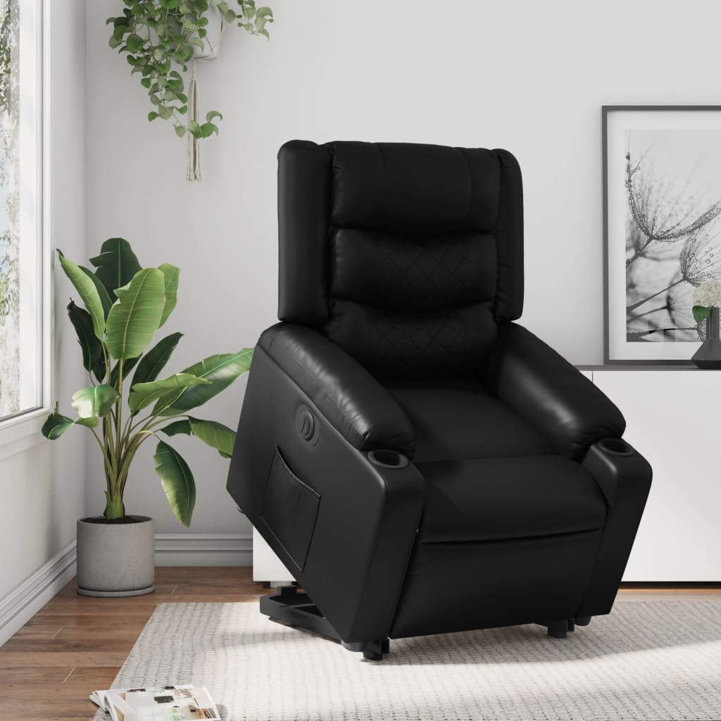 vidaXL Fauteuil inclinable électrique noir similicuir