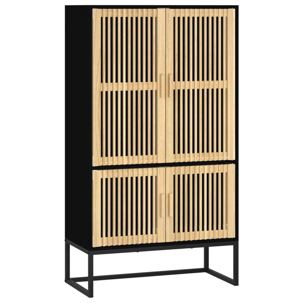 vidaXL Buffet haut noir 70x35x125 cm bois d'ingénierie