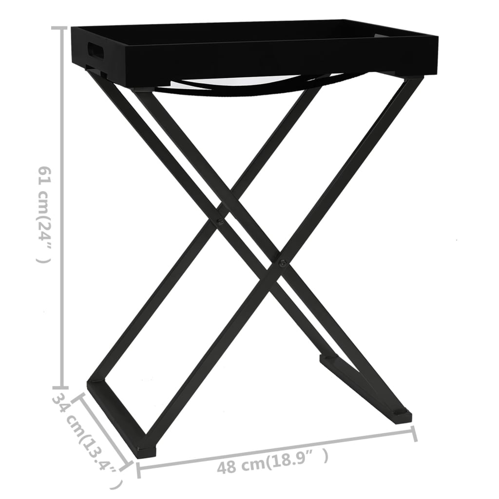 vidaXL Table pliable Noir 48x34x61 cm MDF