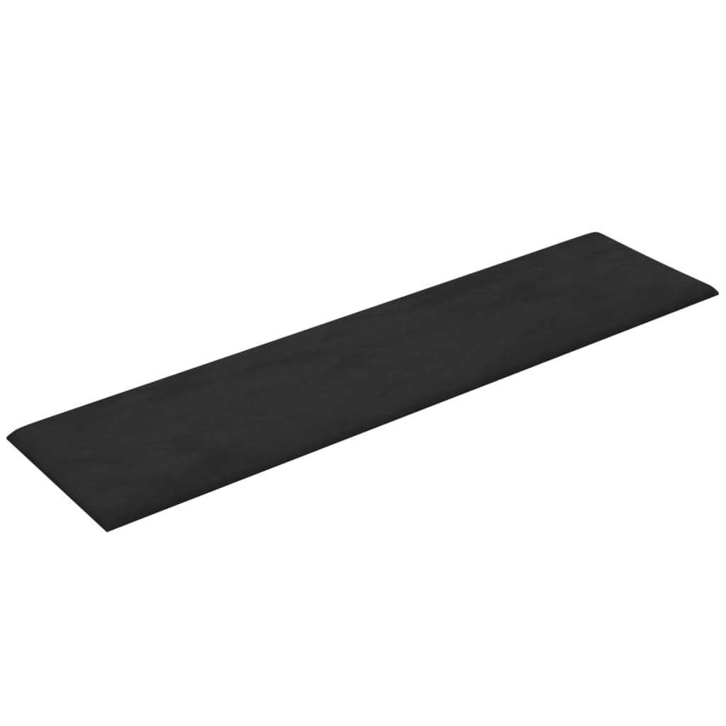 vidaXL Panneaux muraux 12 pcs Noir 60x15 cm Velours 1,08 m²