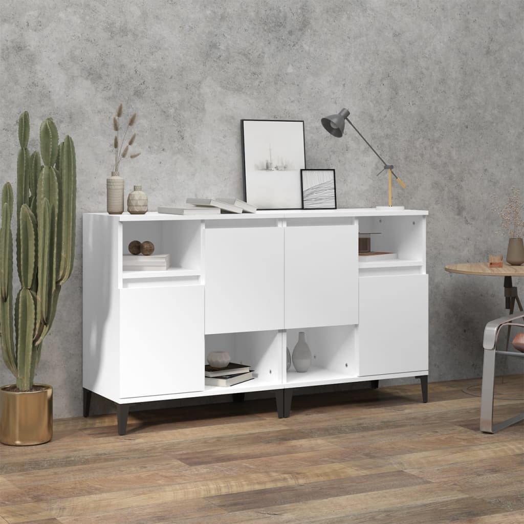 vidaXL Buffets 2 pcs blanc 60x35x70 cm bois d'ingénierie