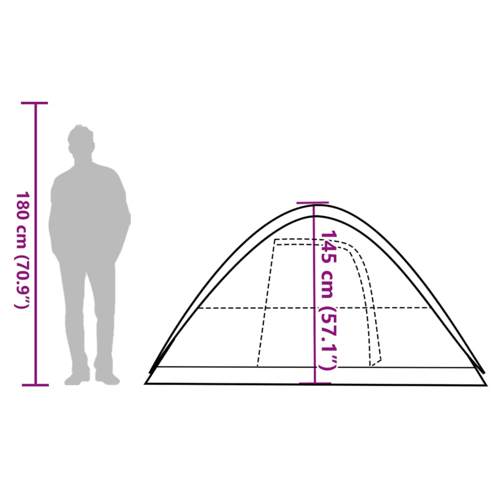 vidaXL Tente familiale à dôme 6 personnes tissu occultant imperméable