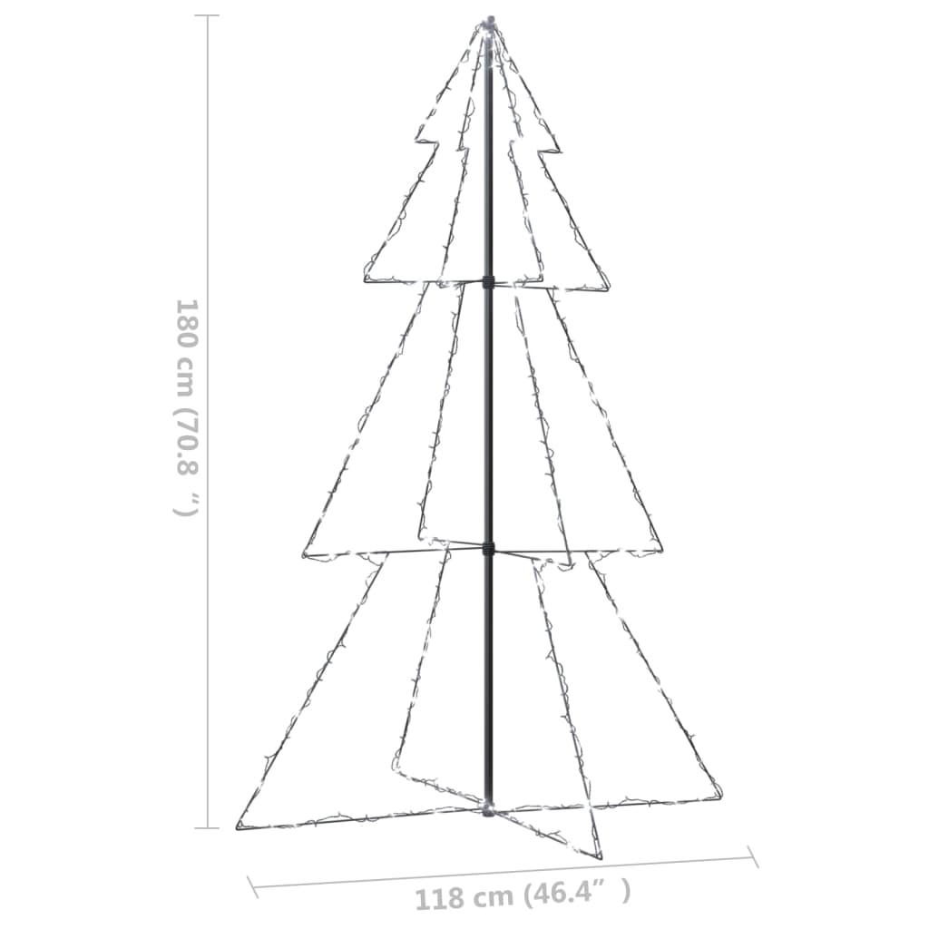 vidaXL Arbre de Noël cône 240 LED d'intérieur/d'extérieur 118x180 cm