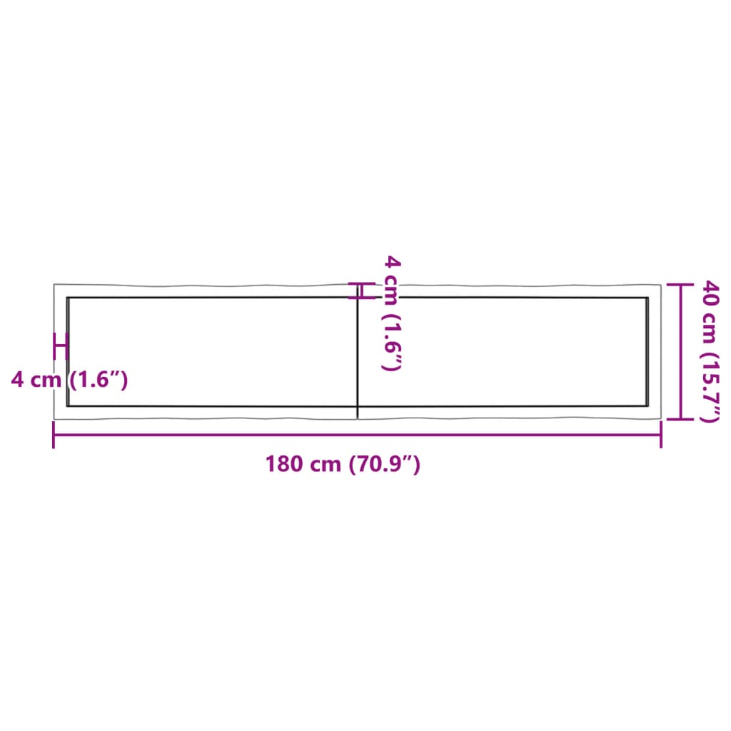 vidaXL Dessus de table bois massif traité bordure assortie